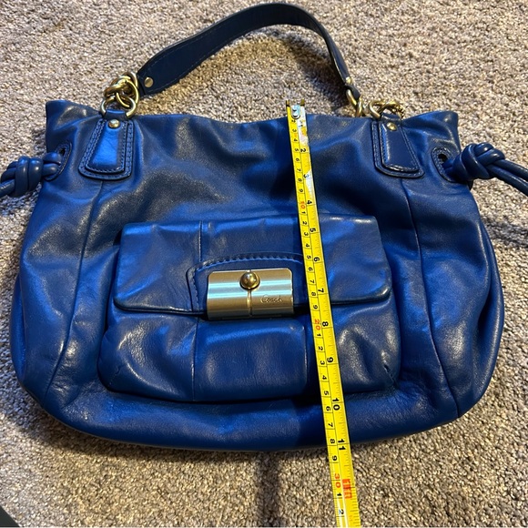 COACH 14758 Blue Leather Kristin Shoulder Satchel Bag - Picture 7 of 11